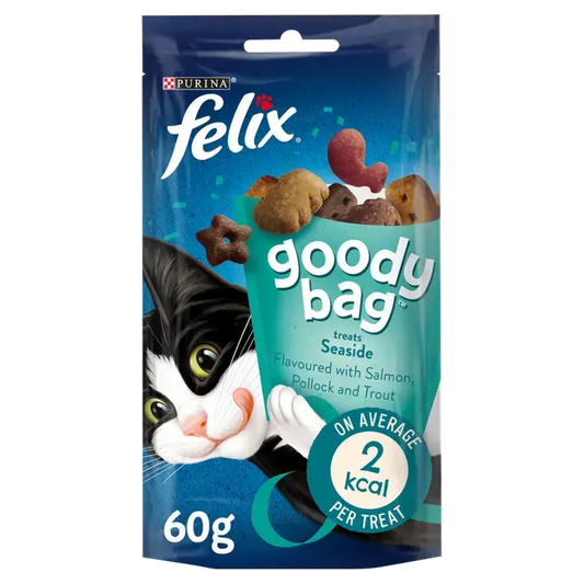 Felix Goody Bag Seaside Mix with Salmon, Pollock & Trout Flavor 60 G Cat Treats