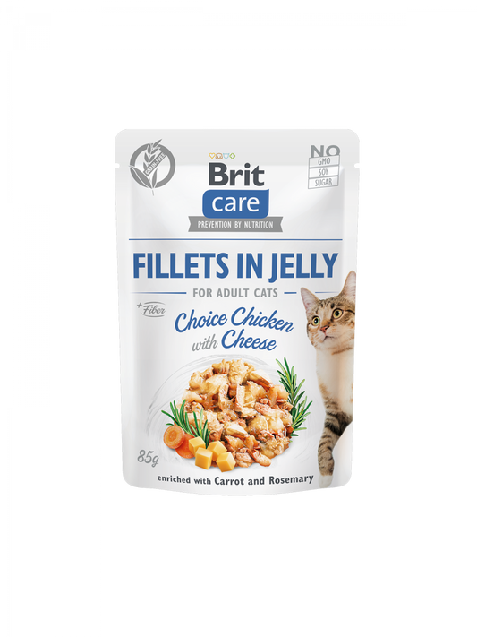 Brit Care Choice Chicken with Cheese in Jelly 85 G Adult Wet Cat Food