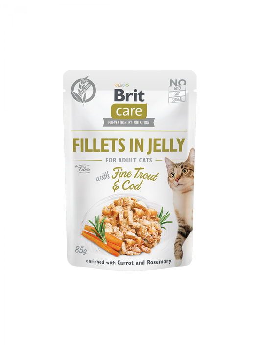 Brit Care Trout & Cod in Jelly 85 G Adult Wet Cat Food