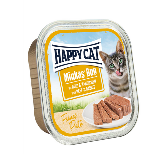 Happy Cat Minkas Duo Beef & Rabbit Pate 100 G Adult Wet Cat Food