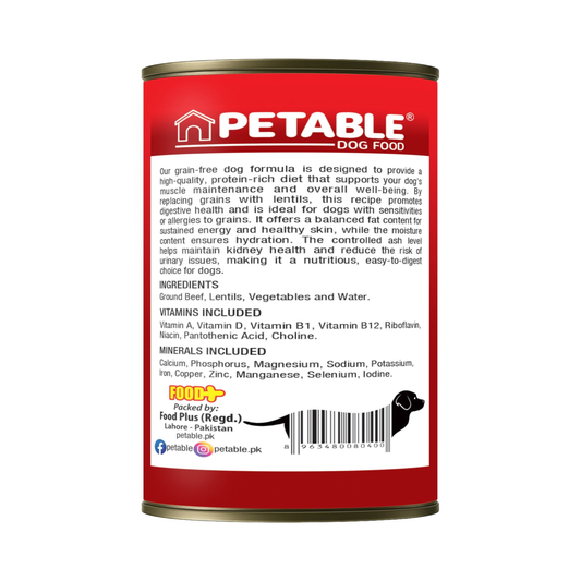 Petable Grain Free Whole Minced Beef Gravy Formula 400 G Wet Dog Food