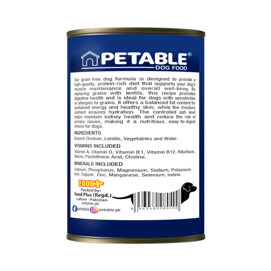 Petable Grain Free Whole Minced Chicken Gravy Formula 400 G Wet Dog Food