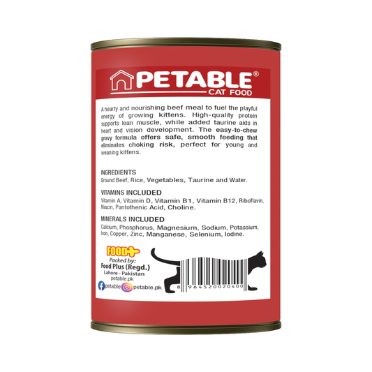 Petable Kitten Classic Whole Minced Beef Gravy Formula 400 G Wet Cat Food