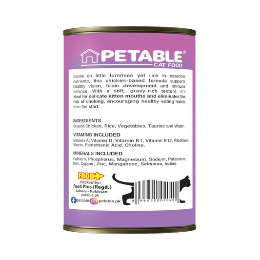 Petable Kitten Classic Whole Minced Chicken Gravy Formula 400 G Wet Cat Food