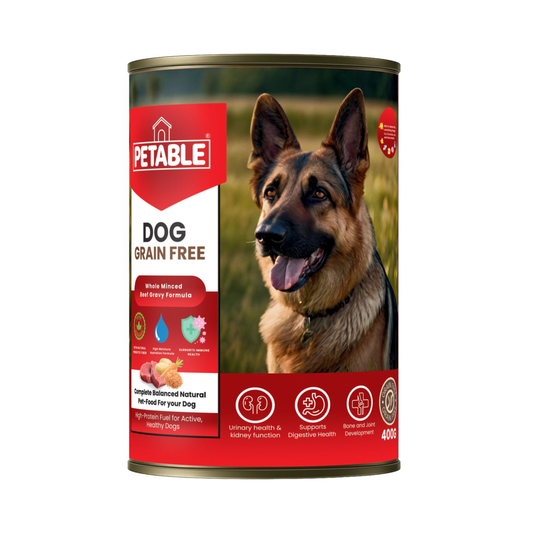 Petable Grain Free Whole Minced Beef Gravy Formula 400 G Wet Dog Food