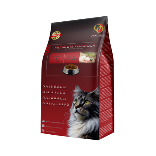 Organo Grain-Free Premium Formula with Chicken 1 Kg Adult Cat Food