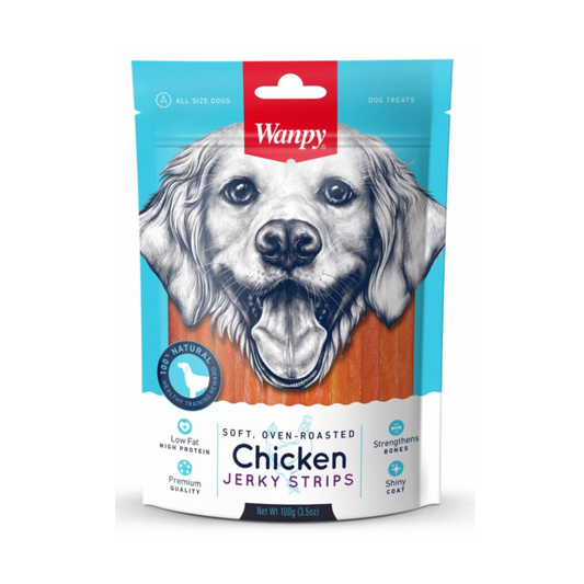 Wanpy Chicken Jerky Strips 100 G Dog Treats