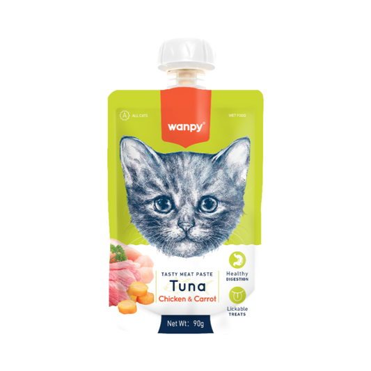 Wanpy Tasty Meat Paste with Tuna, Chicken & Carrot 90 G Cat Treats