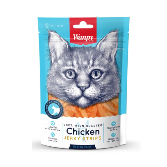 Wanpy Chicken Jerky Strips 80 G Cat Treats