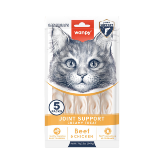 Wanpy Functional Joint Support Creamy Treat with Beef & Chicken 70 G for Adult Cats