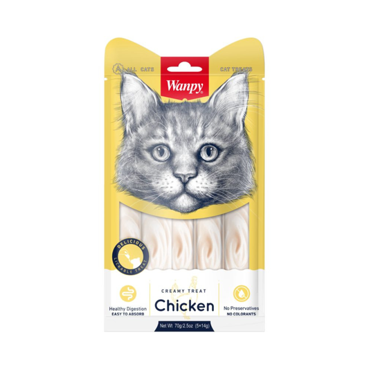 Wanpy Creamy Lickable Cat Treat with Chicken 70 G