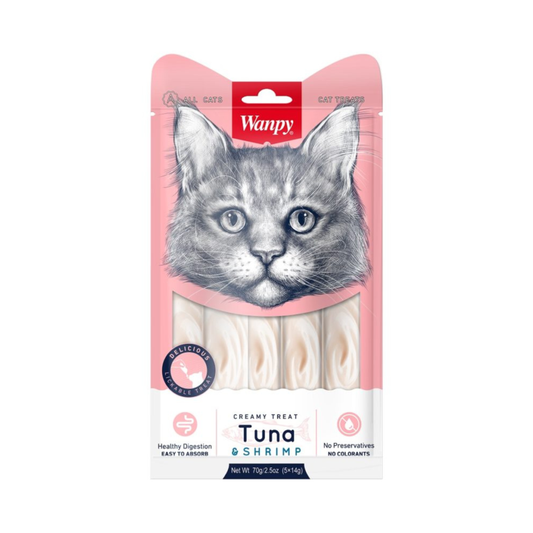 Wanpy Creamy Lickable Cat Treat with tuna & Shrimp 70 G