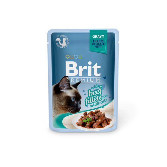 Brit Premium Beef Fillets in Gravy 85 G Adult Wet Cat Food
