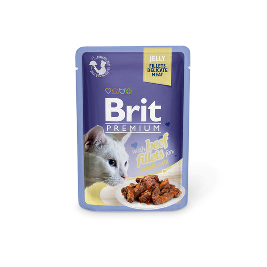 Brit Premium Beef Fillets in Jelly 85 G Adult Wet Cat Food