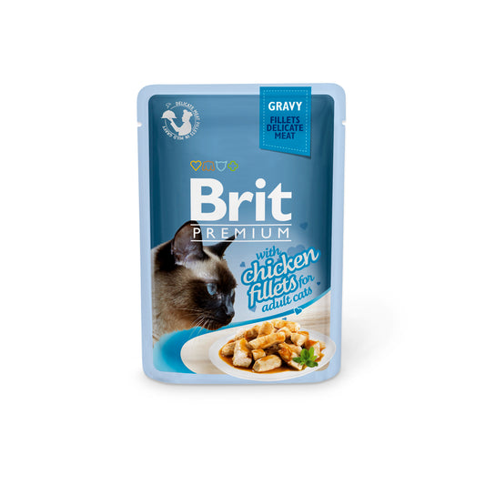 Brit Premium Chicken Fillets in Gravy 85 G Adult Wet Cat Food
