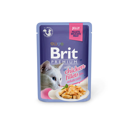 Brit Premium Chicken Fillets in Jelly 85 G Adult Wet Cat Food