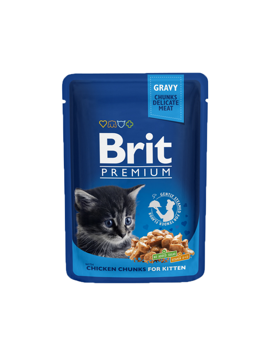 Brit Premium Chicken in Chunks 100 G Wet Cat Food for Kittens
