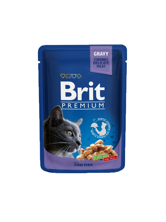 Brit Premium Cod Fish Flavor 100 G Adult Wet Cat Food