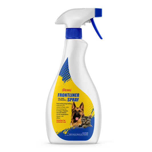Remu Frontliner Tick & Flea Spray 500 mL for Cats & Dogs