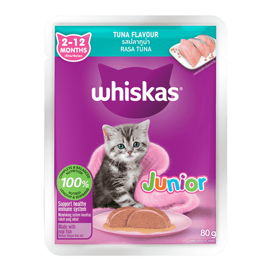 Whiskas Tuna Flavor 80 G Wet Cat Food for Kittens