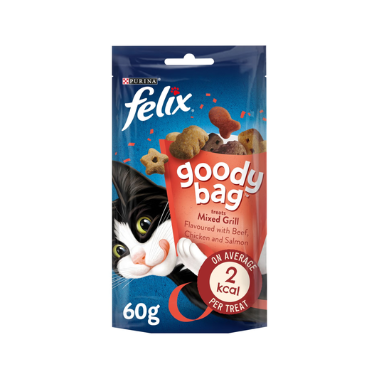 Felix Goody Bag Mixed Grill with Beef, Chicken & Salmon Flavor 60 G Cat Treats