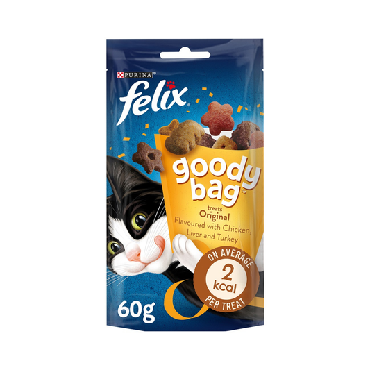 Felix Goody Bag Original Mix with Beef, Chicken & Turkey Flavor 60 G Cat Treats