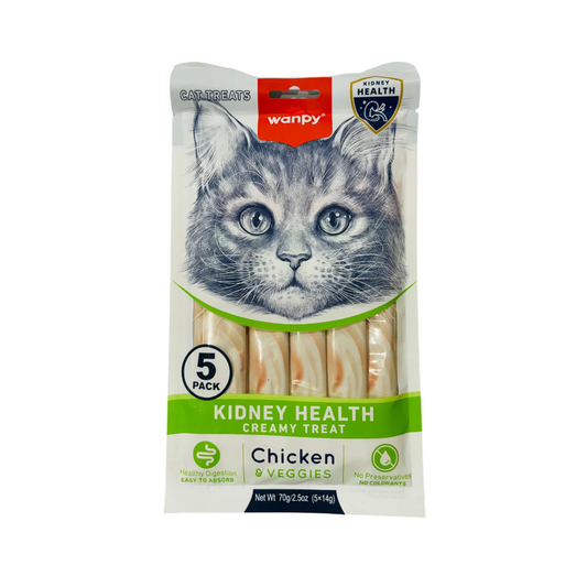 Wanpy Functional Kidney Care Creamy Treat with Chicken & Veggies 70 G for Adult Cats