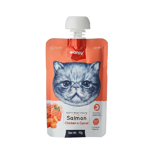 Wanpy Tasty Meat Paste with Salmon Chicken & Carrot 90 G Cat Treats