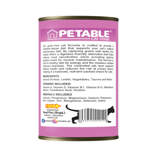 Petable Grain Free Whole Minced Chicken Gravy Formula 400 G Wet Cat Food