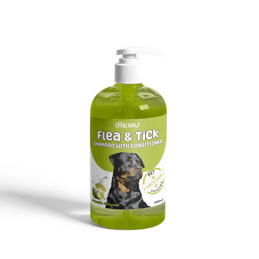 Remu Groomer Flea Tick Shampoo Apple Flavor 600 mL for Dogs