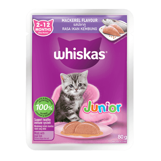 Whiskas Mackerel Flavor 80 G Wet Cat Food for Kittens